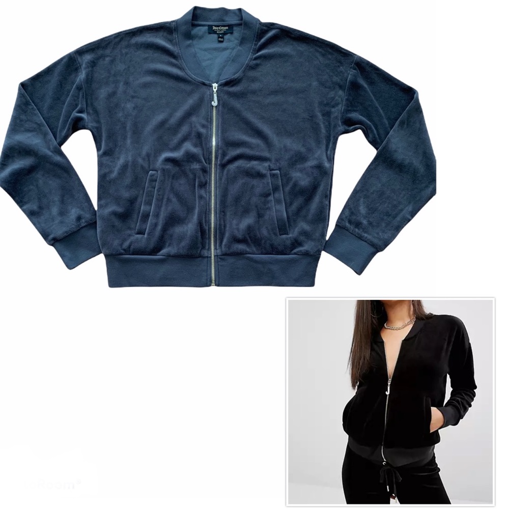 Juicy Couture Gray Bling Velour Jacket